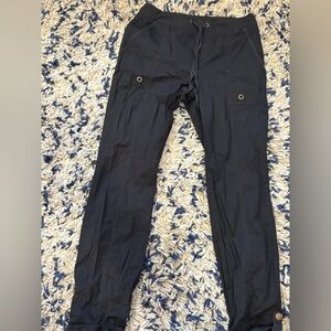 Black Wearables Black Cargo Jogger Pants-Utility Style Pull-On Drawstring Small